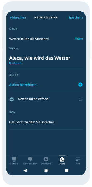 WetterOnline für Amazon Alexa als Standard einrichten